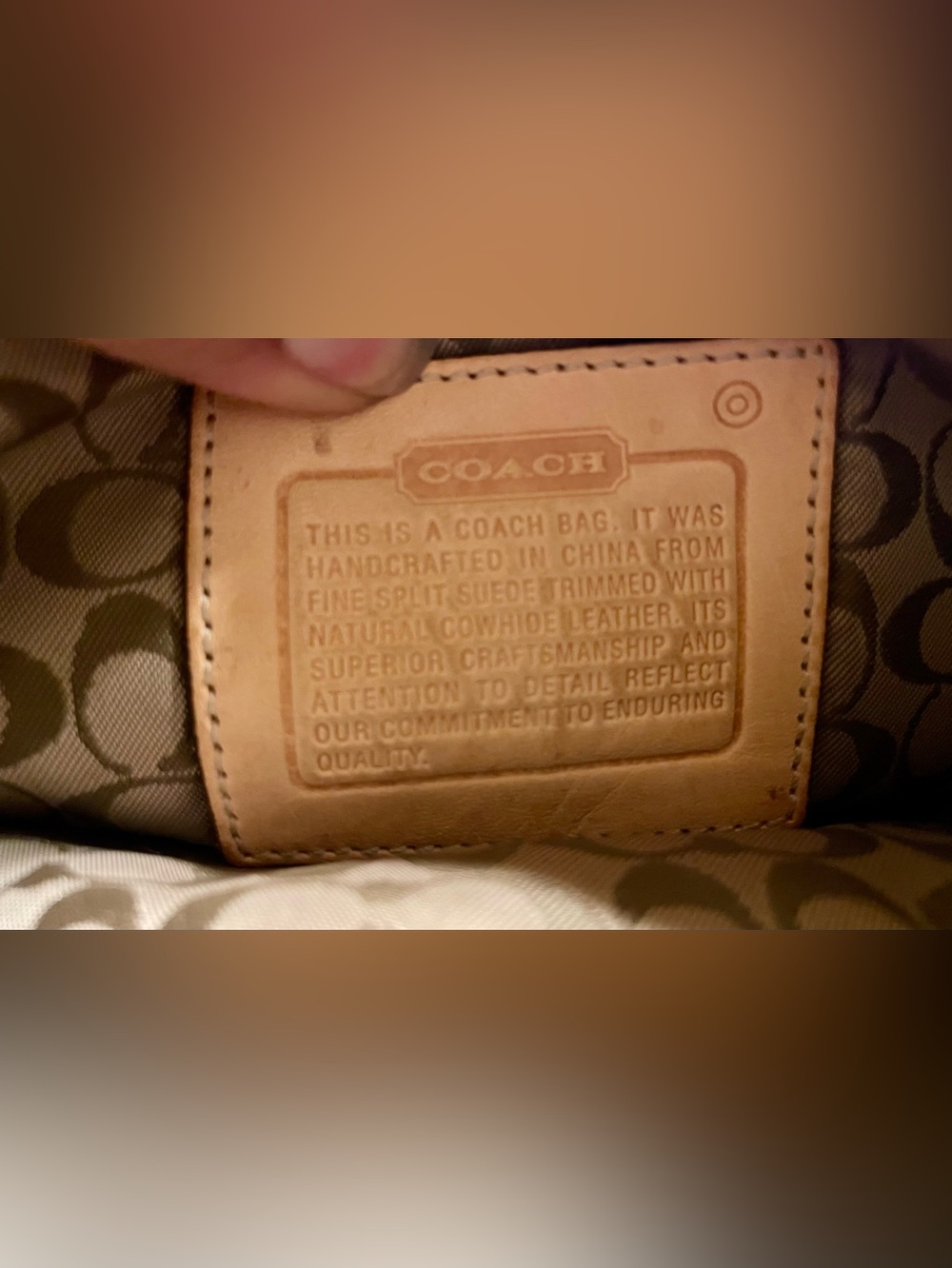 Vintage Coach Brown Suede Wristlet with Tan Leather Trim - Picture 3 of 5